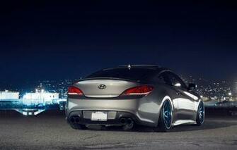 Wallpaper Night Lights Tuning Hyundai Coupe Stance Genesis