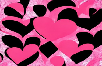 Pink And Black Heart Wallpaper