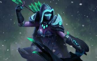 Wallpaper Girl Bow Archer Art Hood Arrows Traxex Dota