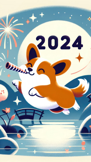 New Year Fireworks Corgi Dog 4k Wallpaper iPhone HD Phone 8540i