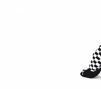 Black And White Fashion Shoes High Heels Checkered Artwork
