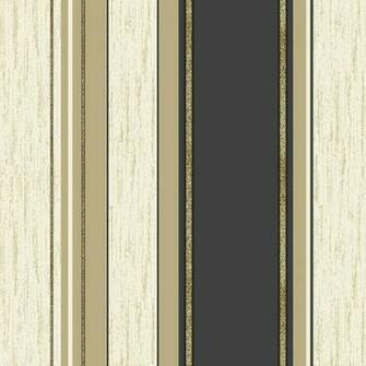 Vymura Synergy Glitter Stripe Wallpaper In Black And Gold M0909