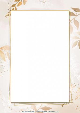 Printable Modern Gold Frame BirtHDay Invitation Templates