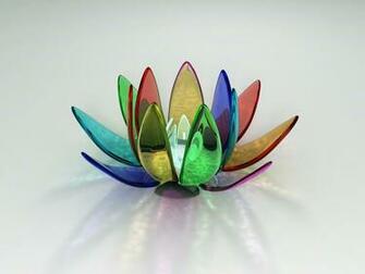Glass Rainbow Lotus Wallpaper 3d Graphics