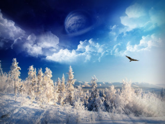 Big Fluffy Clouds Abstract Winter Wallpaper