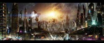 Busy Futuristic City Wallpaper High Resolution