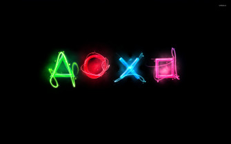 Neon Playstation Console Wallpaper
