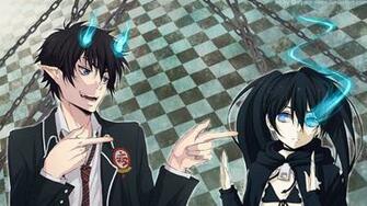 Anime Cross Over Rin Okumura Ao No Exorcist Black Rock Shooter