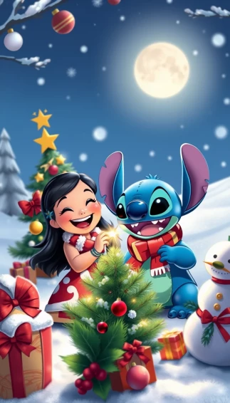 Lilo And Stitch Christmas Wallpaper