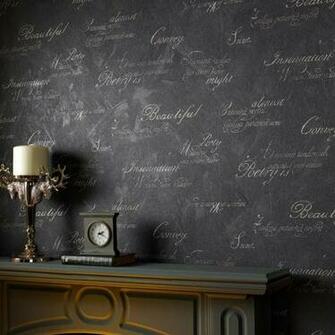 Concrete Script Charcoal Wallpaper