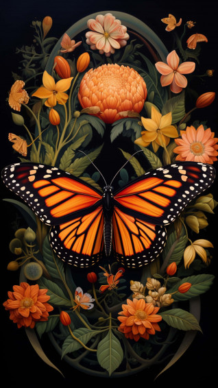 Butterfly On A Flower Wallpaper