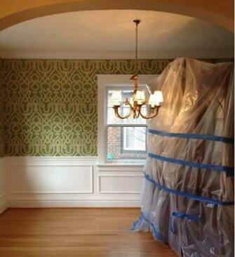 Diy Dinning Room Makeover With Thibaut Wallpaper And Wainscoting