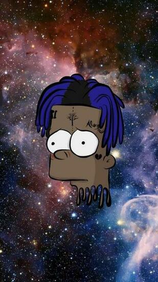 Xxxtentacion Bart Simpson Cartoon iPhone Wallpaper Rapper