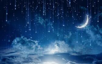 Sky Moonlight Nature Night Stars Clouds Rain Landscape Moon Wallpaper