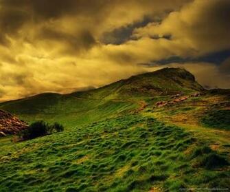 Green Background Hills Greenery Background Lake Park