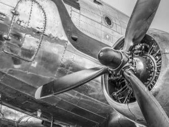 Vintage Douglas Dc3 Airplane In Black And White Buy Prepasted