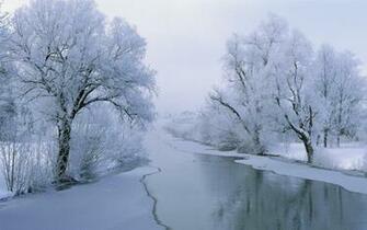 Winter River Desktop Pc And Mac Wallpaper