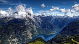 Lake Konigsee Bavarian Alps Germany Wallpaper Nature