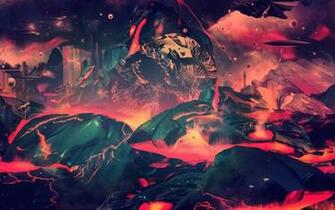 Psychedelic Lava Floor Wallpaper