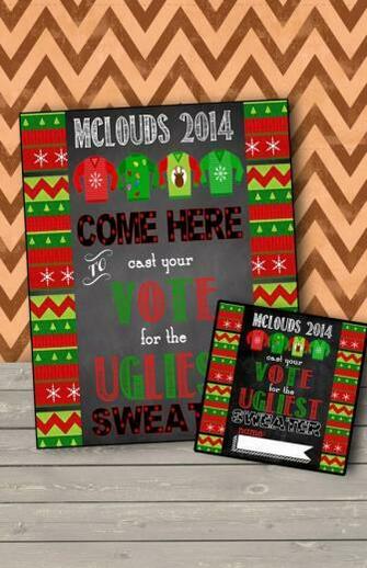 Custom Ugly Sweater Vote Sign Cards Several Design Layouts