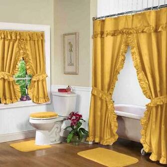 Gold Window Curtaindouble Swag Shower Curtain Lptobf21