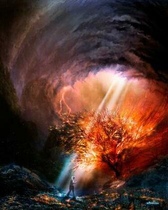 Burning Bush Image Prophetic Art Christian Painting