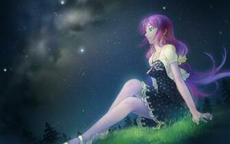 Girl Watching The Stars Desktop Pc And Mac Wallpaper