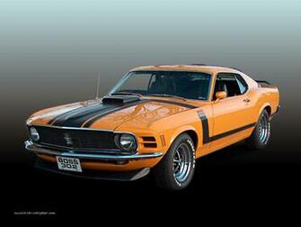 Ford Mustang Boss Orange Fastback Wallpaper Left Front