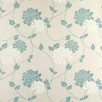 Home Decorating Wallpaper Isodore Teal Floral