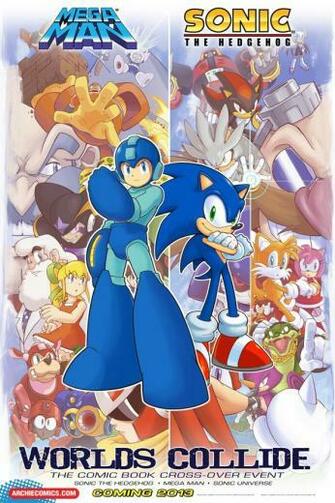 Sonic Megaman Crossover Poster By Rocketsonic