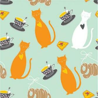 Designer Cute Cartoon Cat Background Vector Material