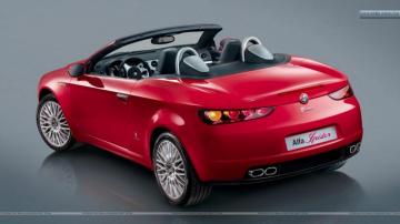 Alfa Romeo Spider Open Car In Red Back Photo Wallpaper