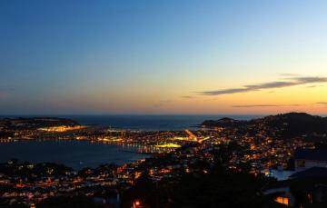Wallpaper Sea Night Lights Coast Home New Zealand Panorama