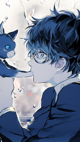 Persona Kurusu Akira Anime Boy Cat