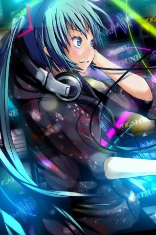 Wallpaper Girl Hatsune Miku Headphones Dj Console Anime