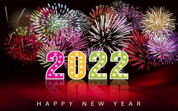 Greeting For New Year S Eve Fireworks In Night HD Wallpaper