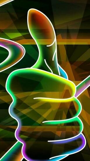 3d Neon Hand iPhone Wallpaper HD