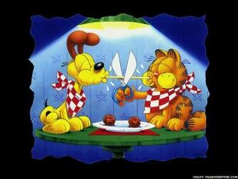 Wallpaper Garfield Eating Spaghetti