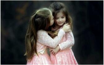 Little Sister Cute Kiss HD Wallpaper 9HD
