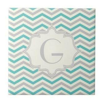 Chevron With Initials E Ivory Pattern
