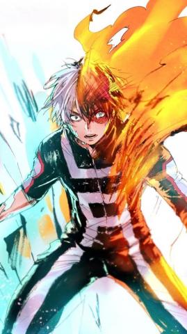Anime My Hero Academia Shouto Todoroki Mobile Wallpaper