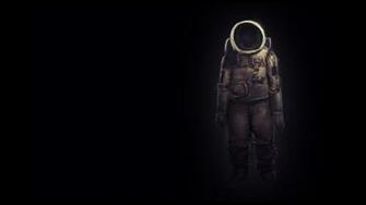 Astronauts Space Suit Artwork Black Background Wallpaper