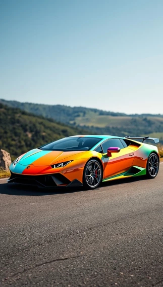 Rainbow Lamborghini Wallpaper