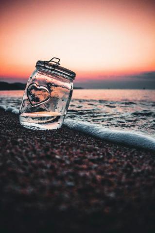 Glass Bottle On Beach Wallpaper Share