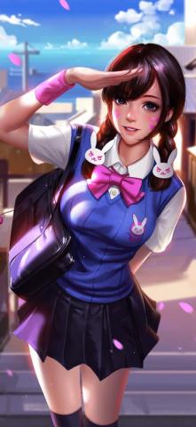 Hero Overwatch Diva Anime Girl iPhone X Wallpaper