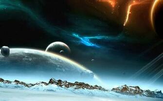 Universe And Planets Digital Art Wallpaper Hibernaculum