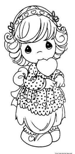 Precious Moments Girls Smile With Heart Coloring S