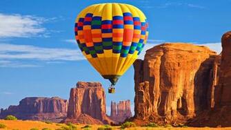 Wallpaper Monument Valley Arizona Usa Hot Air Balloon