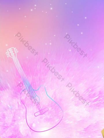 Purple Gradient Guitar Music Festival Border Background Psd