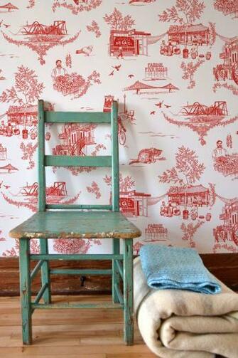 Silk Screened Wallpaper On Non Woven Unpasted Quality Paper